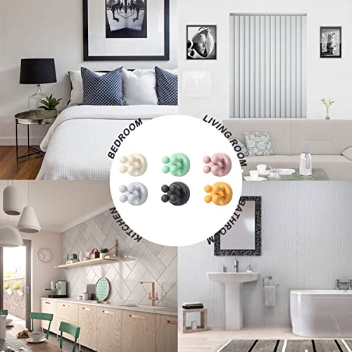 Basicon 6 Stück Bunte Klebehaken, Silikon Rasierer Halterung Rasiererhalter ohne Bohren Zahnbürsten Halterung Handtuchhaken Selbstklebend Mehrzweckhaken Schlüsselhaken für Küche,Haushalt, 6 Farben - Image 7