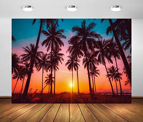 Fondo Fotográfico Tela BELECO 9x6ft Playa Atardecer Tropical miniatura 1