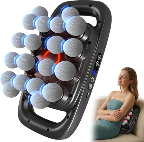 Mekanic 20-Head Massage Gun Deep Tissue with Soothing Warmth 3 Modes & 30 Intensities Quiet Multi-Head Back Massager for Pain Relief Electric Percussion Muscle Massager for Body Neck and Legs