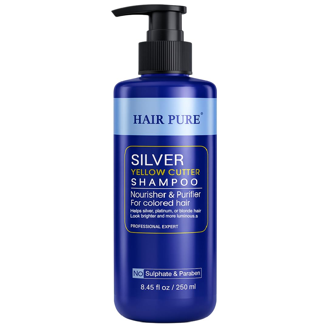 Hair Pure Silver Yellow Cutter Shampoo | Nourisher & Purifier for Colored Hair | Brightens Silver, Platinum & Blonde Hair | Professional, Sulphate & Paraben Free | 250ml-image-14