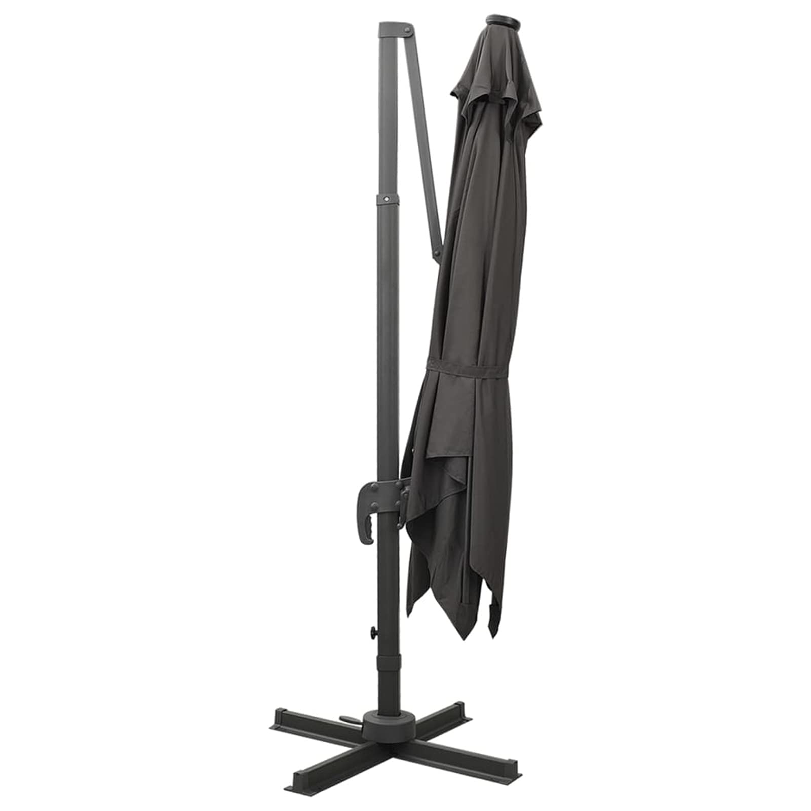 Homgoday Sombrilla jardín voladiza con Palo y Luces LED Antracita 300 cm Sombrilla Terraza Exterior, Sombrilla Jardín Grande Orientable Jardín Parasol Balcón AntracitaAntracita Tipo1