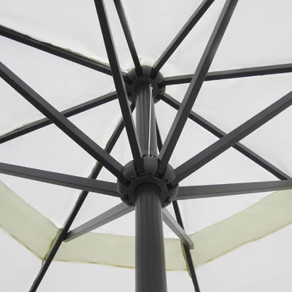 Przenośny aluminiowy parasol przeciwsłoneczny z korbą w kolorze zielonym, do ogrodu, na taras, balkon, plażę, 3,25 m wysokości, średnica m, odporny na warunki atmosferyczne, wiatroszczelny