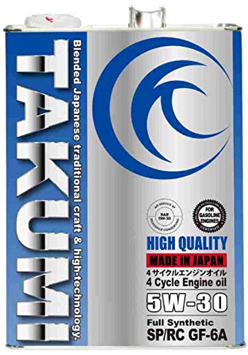 TAKUMIモーターオイル エンジンオイル 5W-30 SP/RC GF-6A 4L 4輪ガソリン車専用 化学合成油 街乗り