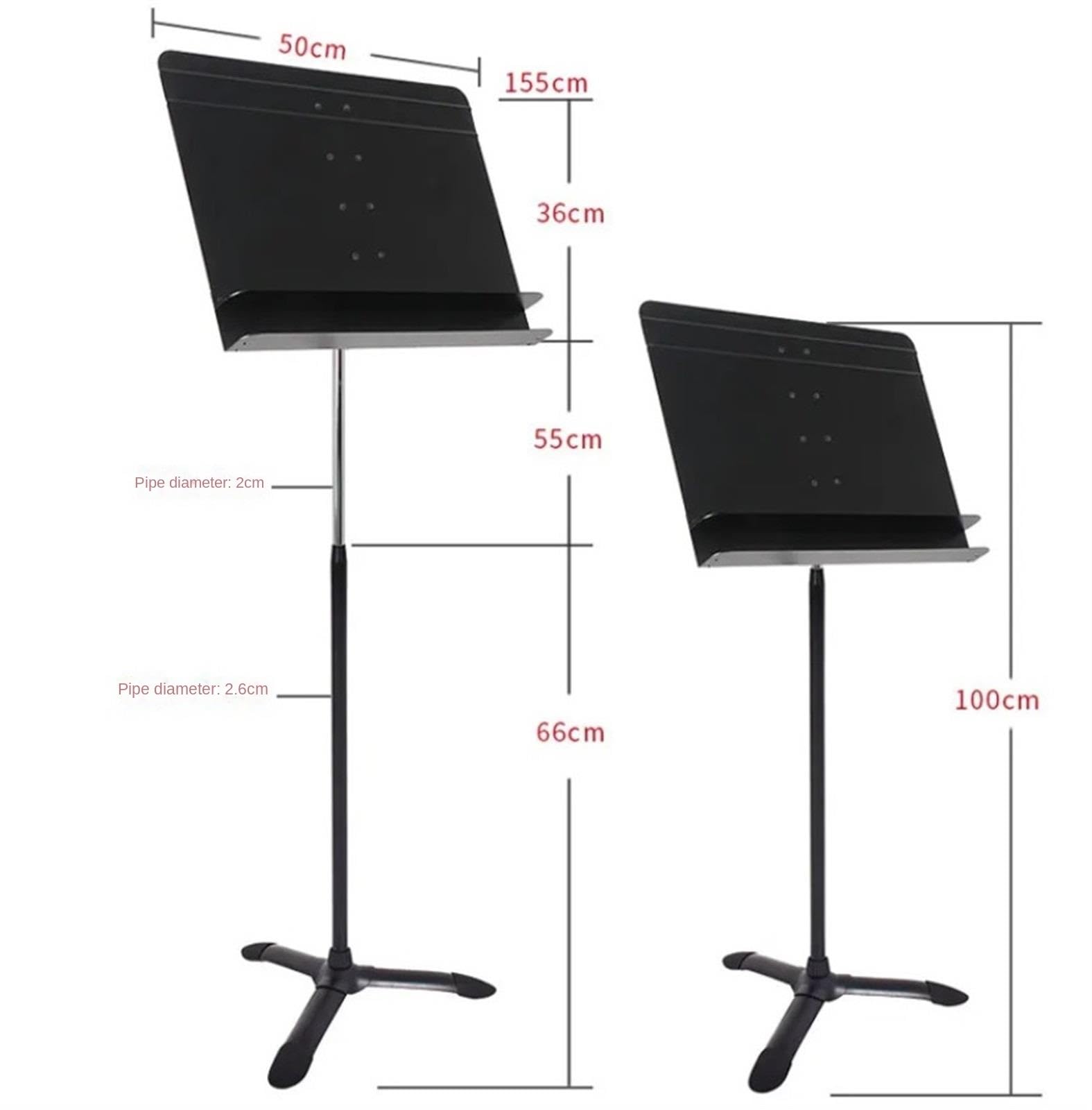 Notenständer, Notenständer, höhenverstellbar und winkelverstellbar, tragbar, for Auftritte, Erhu-Gitarre, Schwarz