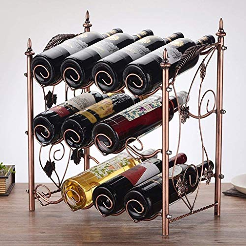 Soporte para 12 botellas de vino de hierro miniatura 3