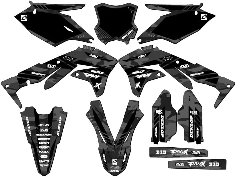 2016-2018 KX 450 F Apache Grey Senge Graphics Complete Kit Compatible with Kawasaki