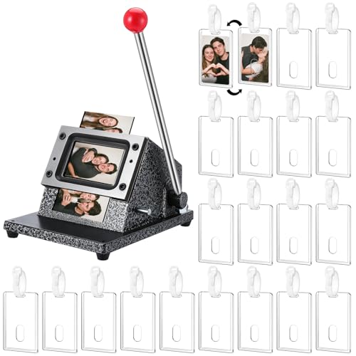 Chumia 49 Pcs Business Card Cutter ID Badge DIY Kit Bulk 3.4 x 2.1 Rectangle 24 Acrylic Card Holders 24 Silicone Lanyards DIY Gifts for Conferences Trade Shows Photo Booths Weddings Home School