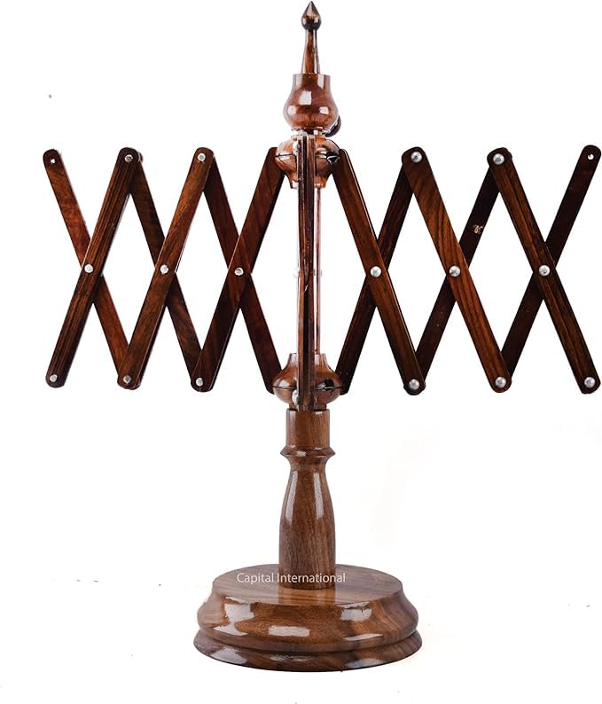 Yarn Umbrella Swift Winder Table Top Umbrella | Hand Crafted Skein Hand Operated Umbrella Yarn Winder Yarn Swift Winder Wool String Holder - Knitting and Crochet (Brown)