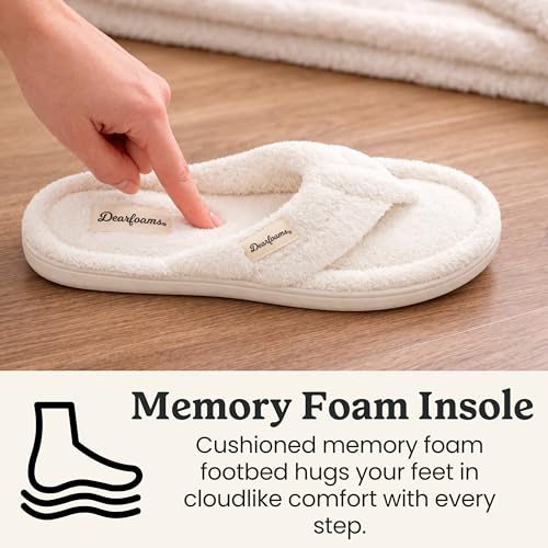 Image of Dearfoams Women's Melanie Colorblocked Microfiber Terry Thong Slipper