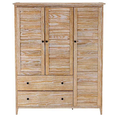 Grainwoodfurnituregreenport3doorwardrobesolidwoodwithbrusheddriftwoodfinish  Urban Country Home Decor Grain wood furniture greenport 3 door wardrobe solid wood with brushed driftwood finish  urban country home decor