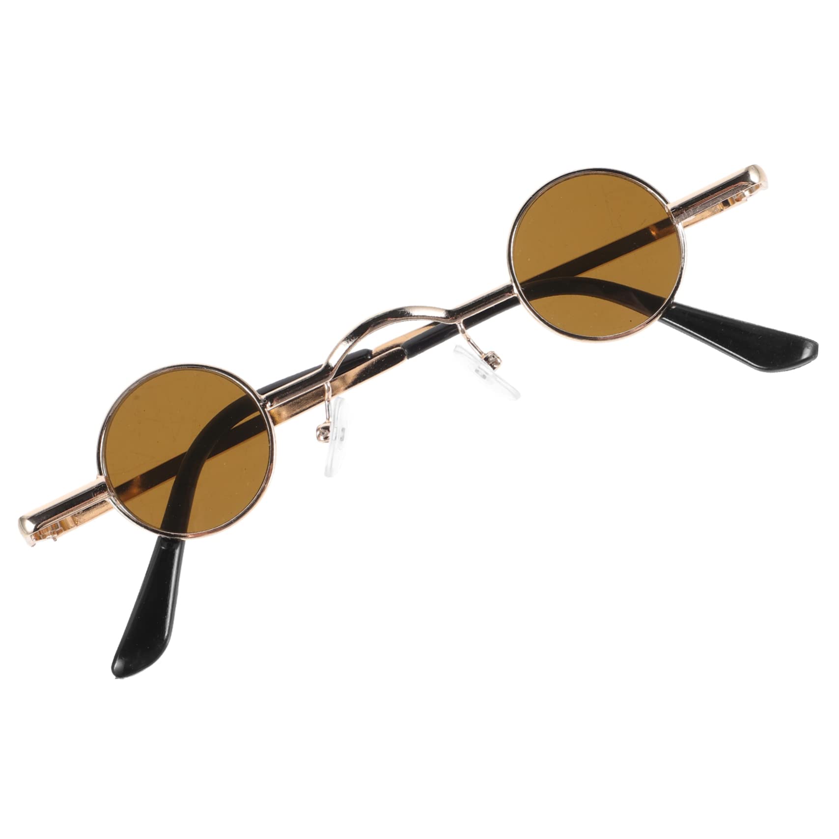 GALPADA 2pcs Hip Hop Sunglasses for Women Circular Party Glasses Vintage Round Eyewear Metal Frame Perfect for Halloween and Parties