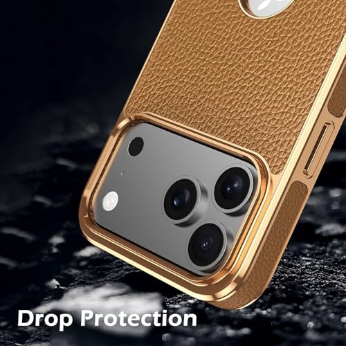 Coque iPhone 17 anti-rayures en cuir véritable robuste - 2