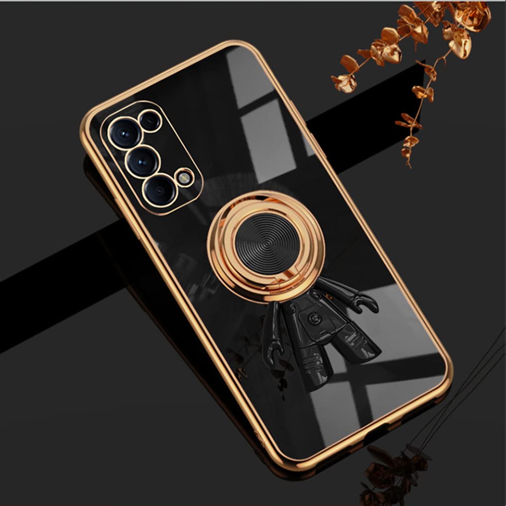 Cover HAOYE Per OPPO Find X3 Lite: Elegante Custodia In TPU Con Anello E Supporto Magnetico, Nero