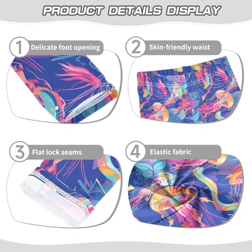 KLL Colorful Jellyfish Toddler Girl Athletic Leggings Soft High Waisted Lounge Pants Exercise3