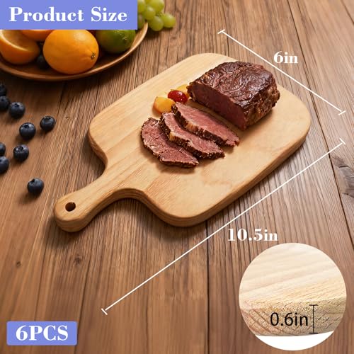 Set 6 tablas para cortar de madera con mango 26.7x15.2 cm miniatura 2