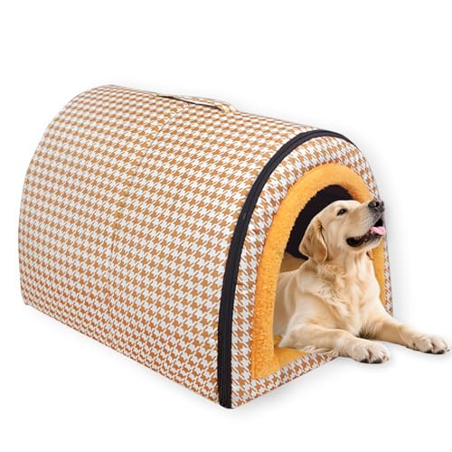 Grande cuccia per cani 2 in 1, calmante e impermeabile, lussuosa cuccia per cani con cuscino morbido rimovibile, base antiscivolo, lettino per cani da esterno, per gatti, cani, conigli (45 x 32 x 35