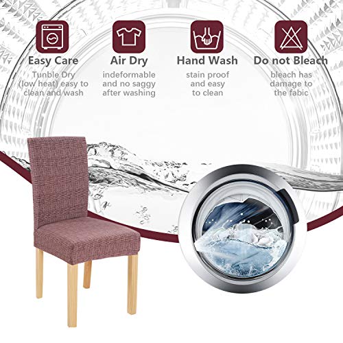 Set van 6 stretch eetkamerstoelhoezen, universele elastische stoelhoezenset, zachte, afneembare, wasbare stoelhoezen… - Afbeelding 3