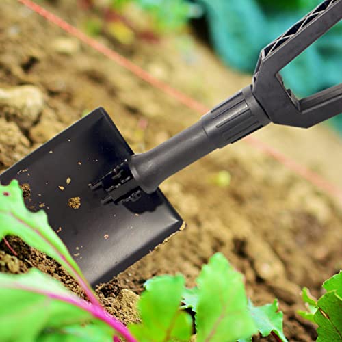 GREELUE Klapspade, tuinschep, schep van zeer sterk koolstofstaal, gebruik voor outdoor-activiteiten, camping, sneeuwschoppen, tuinieren, graven (zwart) - Afbeelding 6
