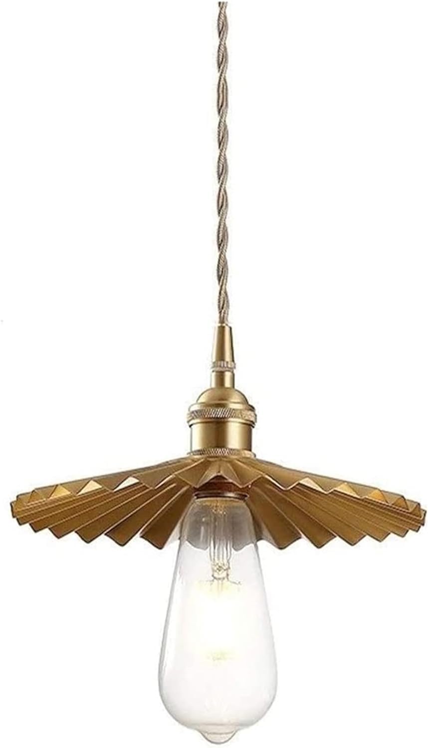 ASerZenith Modern - Kitchen Island Hanging Lamp Industrial V-Intage Bedroom Led Pendant Light Popular Gold Copper E27 Pendant Light Smooth Basements Chandelier