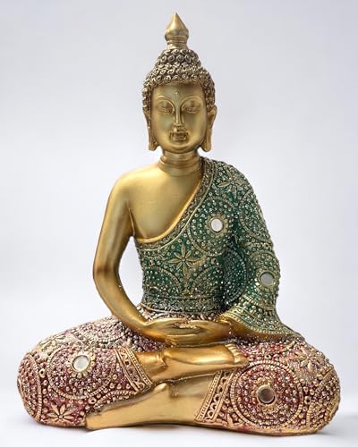 Estatua Buda de Resina Meditativa para Decoración de Hogar
