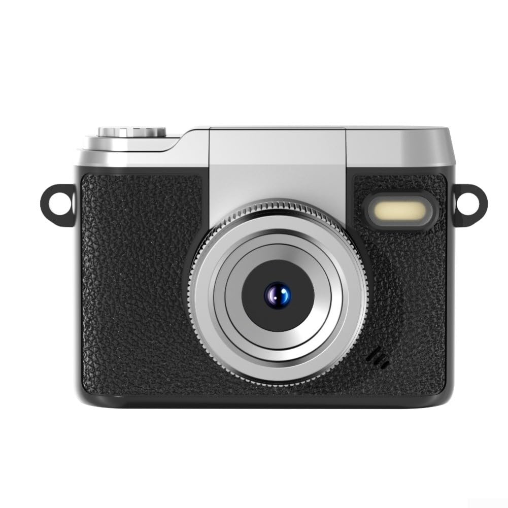 Fotocamera compatta retrò con lente flip per registrazione video HD fotocamera mirrorless portatile per principianti stile vintage nero (marrone)