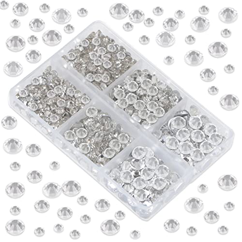 Lpbeads 6000 Pieces Clear Non Hotfix Rhinestones 6 Sizes Round Crystal Glass Flat Back Rhinestones With Tweezers And Picking Pen For Nail Art Crafts Clothes Bags Diy #TOP2