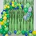 Crosize 2 Pack 3.3 x 9.9 ft Green Foil Fringe Backdrop Curtain, Streamer Backdrop Curtains, Streamers Birthday Party Decorations, Tinsel Curtain for Parties, Galentines Decor, Preppy, Photo Booth