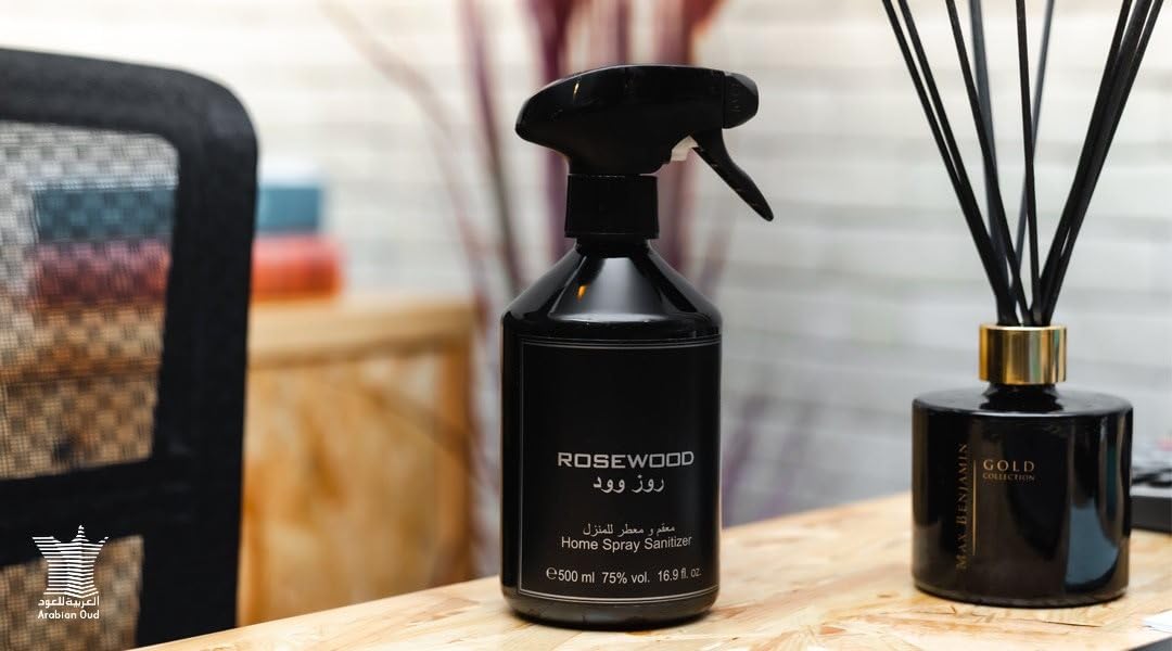 Arabian Oud Home Spray ROSEWOOD 500 ml | Parfum d'intérieur | Fruits rouges, Rose bulgare, Vanille de Madagascar | Parfum floral et gourmand.
