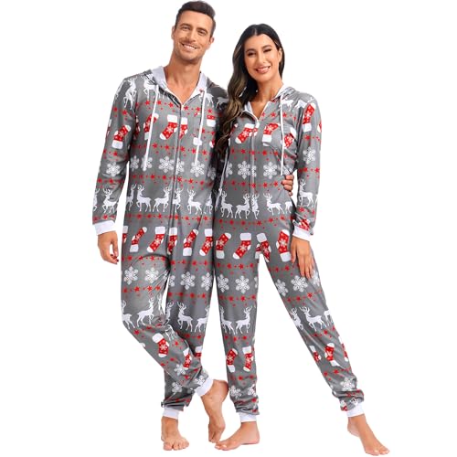 frawirshau Christmas Onesie Pajamas For Family Couples Onesie Pajamas For Women Onesies