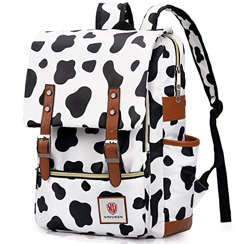 Vintage Backpack School Bag College Daypack Slim Travel Rucksack Cow