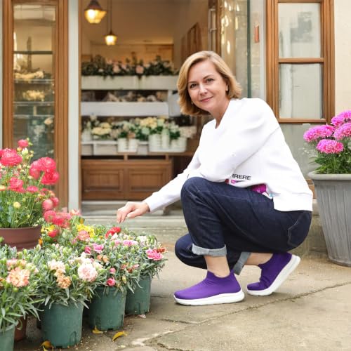 Image of STQ Wide Toe Box Walking Shoes for Women Slip On Breathable Sock Sneakers