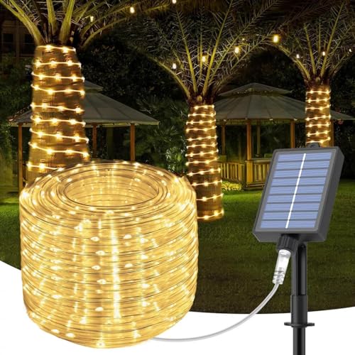Opiniones de Mangueras de luces LED los mejores 10. 43 Dardeor-22M 200LED Luces Solares, 8 Modos Luces de Manguera Navideñas Exterior, IP65 Impermeable Luces Navideñas Exterior, Luz de Manguera LED Solar para Decoracion de Navidad,...