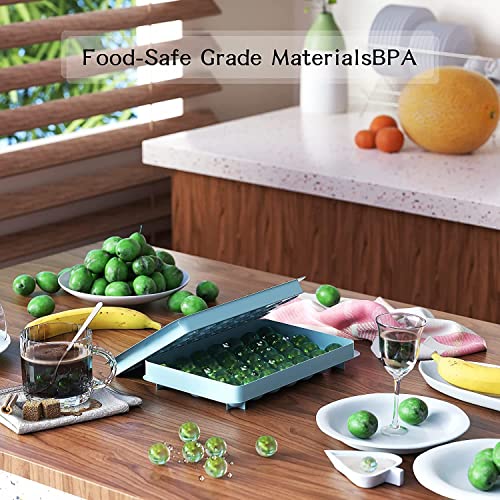 Image of Homeybiz ice Cube Trays for Freezer ice Trays for Freezer ice Cube Silicone Ball Ice Cube Trays (Set of 2),aSphere Ice Ball Molds & Square Ice Cube Maker for Whiskey, Cocktails Reusable Flexible Trays