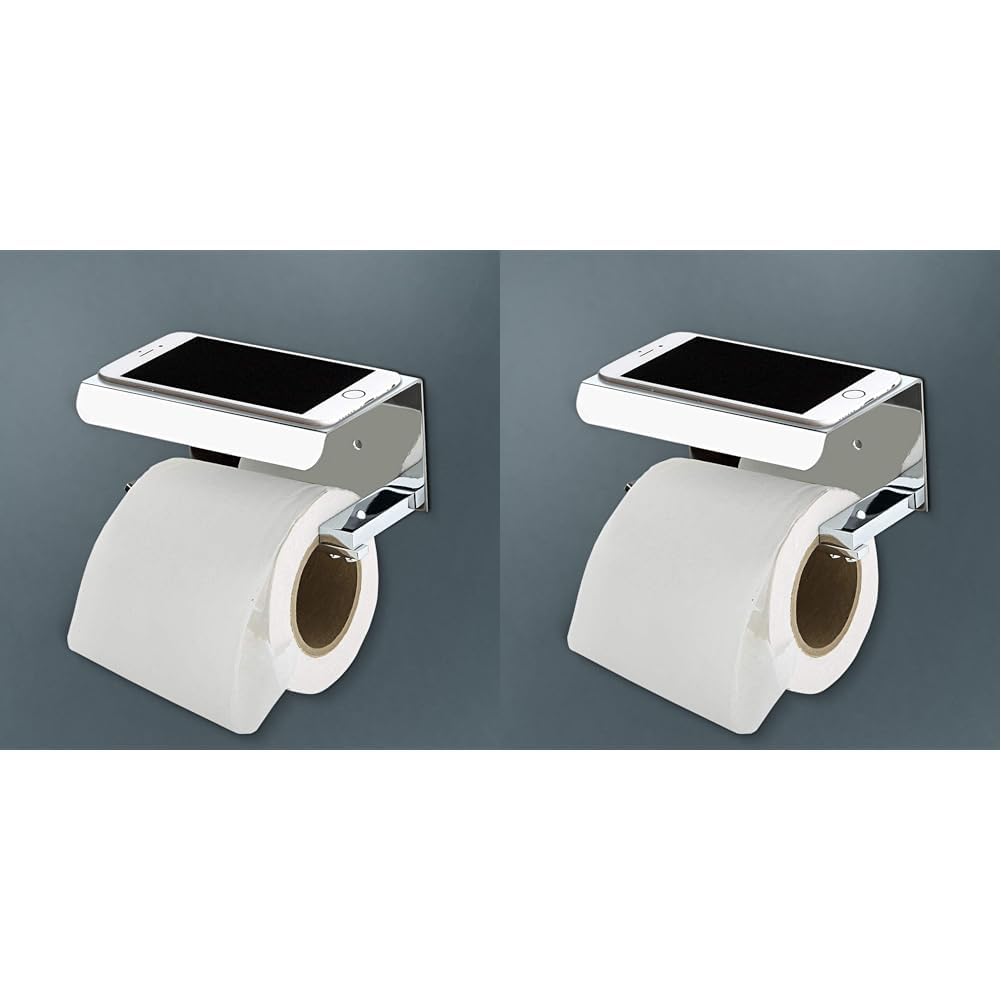 Primax Platinum Stainless Steel 304 Grade Toilet Paper Holder with Mobile Phone Stand - Bathroom Accessories (Chrome Finish) (B0BRVKRKRX) Amazon Price History, Amazon Price Tracker