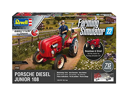 Revell Nice Price Modellbausatz I Porsche Junior 108 FS I MaÃstab 1:24 I 76 Teile I Für Kinder und Erwachsene ab 10 Jahren I Traktor Modellbausatz zum selber nachbauen I Authentisch und Detailreich – Bild 3
