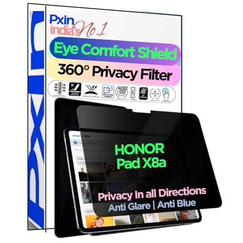 Image of PxIn Tablet Privacy Screen Guard compatible with HONOR Pad X8a | No.1 | Anti Glare | Anti Blue Light | Anti UV | 4 Way Privacy Filter | 360 Privacy | Eye Protect