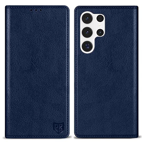 Image of ZZXX for Galaxy S23 Ultra Wallet Case Strong Magnetic 6.8 inch,Blue