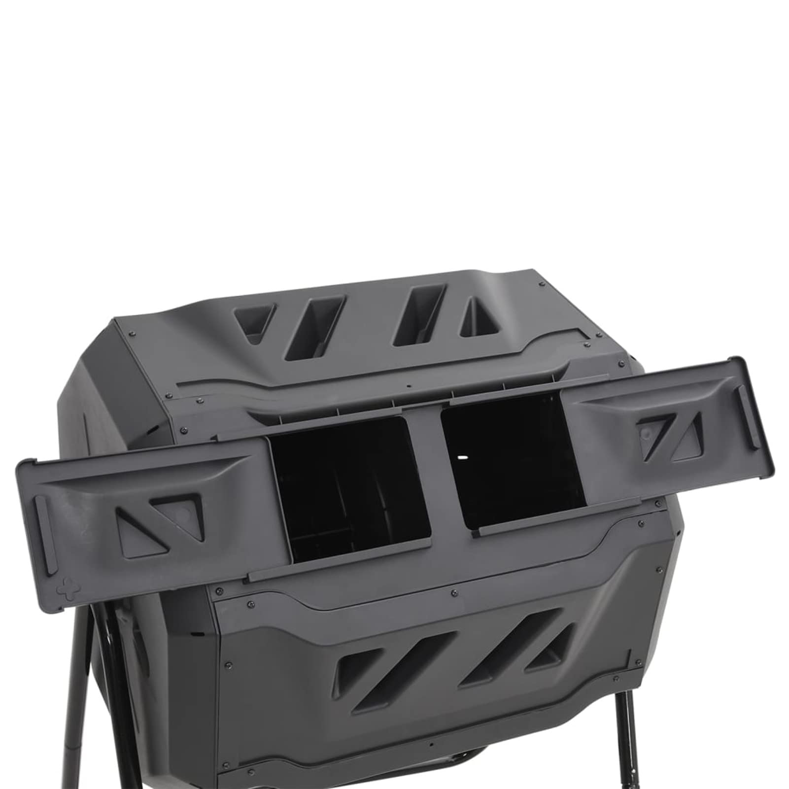 Compostiera,Compostiera da Giardino,Compostiera da Balcone,Compostiera da Cucina,Compostiera da Giardino Nera 73x64x95 cm da 160 L