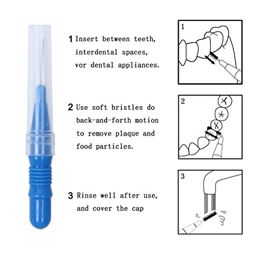 Ewinever Interdental Brush,Toothpick Tooth Flossing Head Oral Dental Hygiene Brush, Tooth Cleaning Tool(50 Count) #TOP4