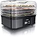 Arendo - Essiccatore Elettrico a 5 ripiani - 350 W - Disidratatore per alimenti frutta verdura carne funghi - timer fino a 36 h - 40-70 gradi C - BPA Free – Essiccatrice Cool Grey