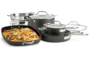 All-Clad Essentials Hard Anodized Nonstick Cookware Set - A Durable and Versatile...