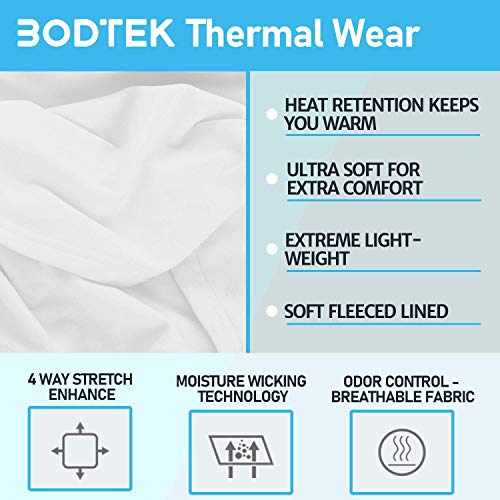 Bodtek Women’s Thermal Underwear Shirt Premium Fleece Lined Long Sleeve Baselayer Top (Baby Pink, Small) #TOP2