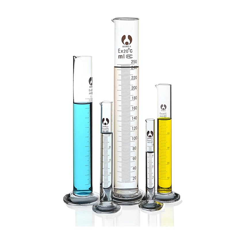 transparenter Messzylinder mit Skala, Laborglas-Messzylinder, transparent, 5–2000 ml(200ml)