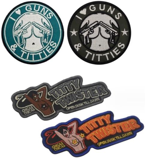 Titty Twister Embroidery Patch Badges Backpack Outdoor Vest DIY Armband Military Applique Emblem Embroidered Badge Tactical Clothes Patches (4pc)