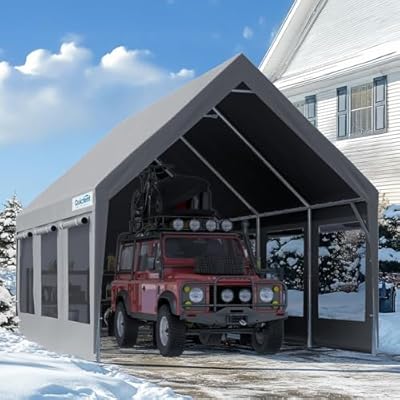 Quictent Heavy Duty 10x20 ft Carport Tent with Ultra-High Peak & Ventilation Windows, Waterproof Outdoor Canopy Shelter for Events, Storage, Parking & Wedding - Gray