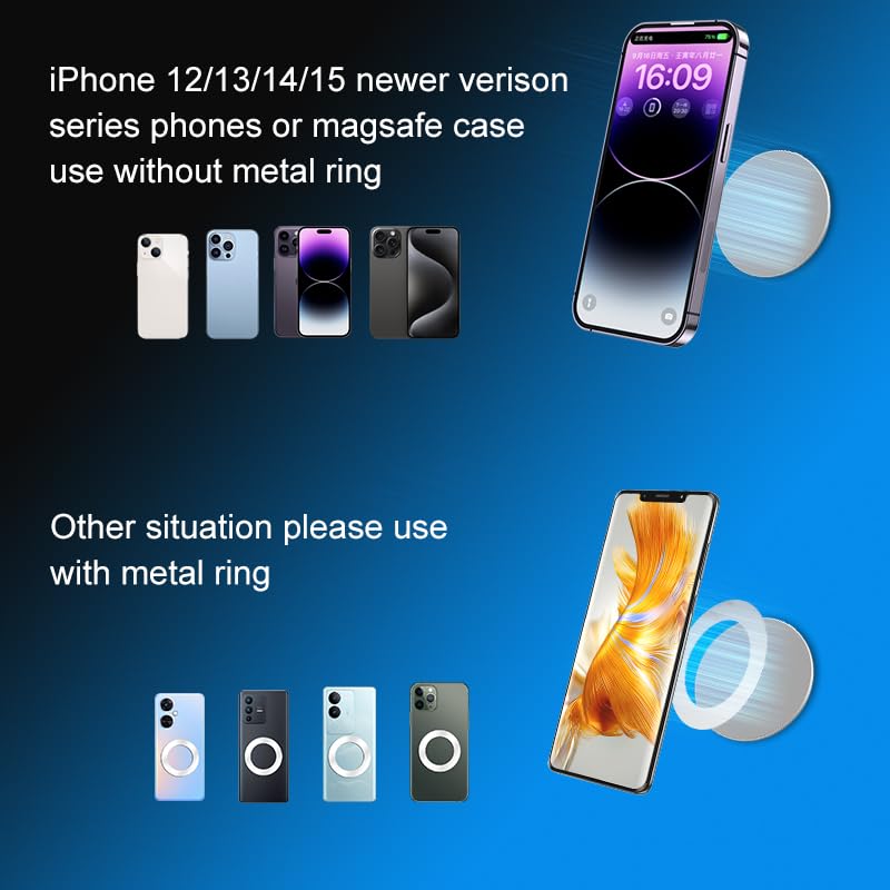 YOSH Porta Cellulare Auto CD per MagSafe, Supporto Cellulare Auto CD con 360 ° Girevole, per iPhone 16/15/14/13/12 Pro Pro Max Mini Plus & custodia Mag-Safe