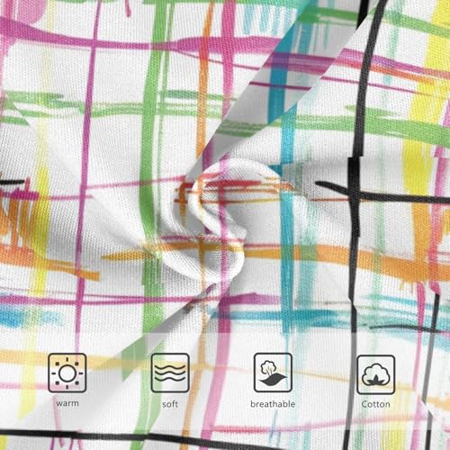 Girls' Hipster Panties Organic Cotton Toddler Underwear for Girls Colorful Striped Plaid3