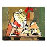  EYEZER Tableau cubisme peinture cubisme célèbres tableaux Impression sur toile cubisme Abstract Still Life Image sur Toile affiche abstraite decoration murale pour salon 30x40cm(12x16in) Sans cadre