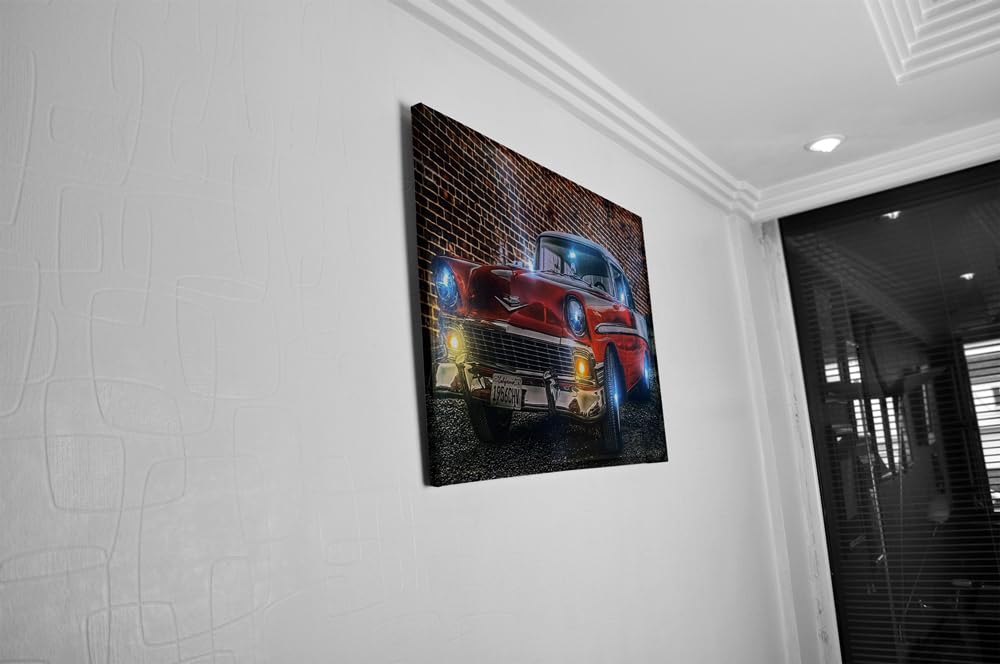 Samarkand - Lights LED-Bild mit Beleuchtung LED- Bilder Leinwandbild 65 x 45 cm Leuchtbild US CAR/OLDTIMER/ClASSIC CAR