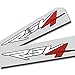 Aprilia Rsv4?Rouge, Argent Chrome sur noir graphique Stickers autocollants Petite X 2